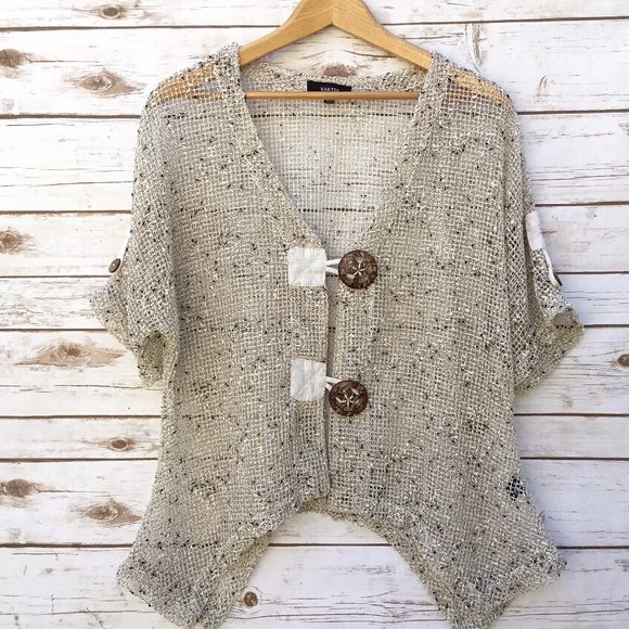 Kaktus Tops - Kaktus Mesh Lagenlook Shark Bite Hi-Lo Top